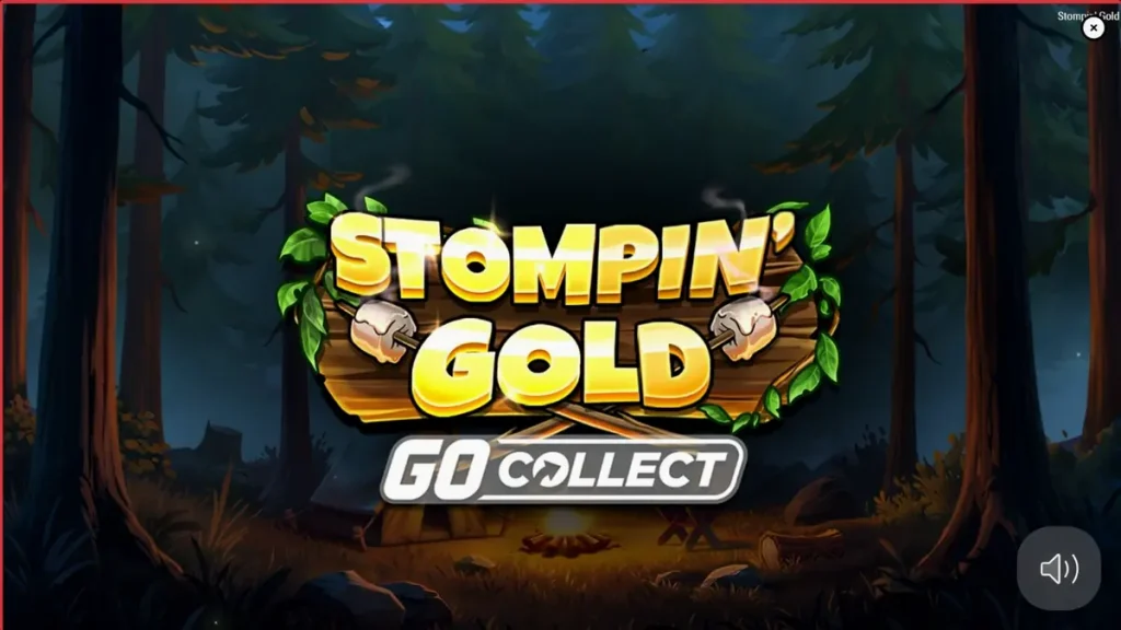 Pemandangan hutan petualangan dalam slot Stompin’ Gold GO Collect dengan karakter yeti